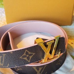 Louis Vuitton Monogram LV initiales Belt Rose Poudre